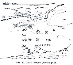 Буквой ж1 показана одна из условных стоянок жереха. С берега до стоянки