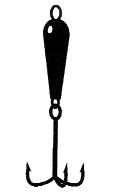 Рис. 57. Вертикальная мормышка «черт» с подвесными крючкамиОснащение мормышек